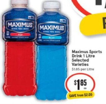 IGA Maximus Sports Drink 1 Litre offer