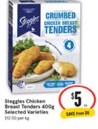 IGA Steggles Chicken Breast Tenders 400g offer