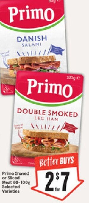 IGA Primo Shaved Or Sliced Meat 80-100g offer