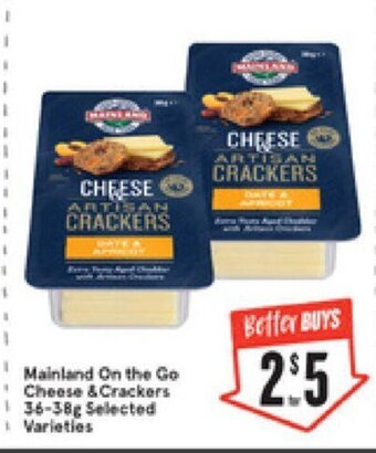IGA Mainland On The Go Cheese & Crackers 36-38g offer