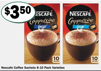 Friendly Grocer Nescafe Coffee Sachets 8-10 Pack Varieties offer