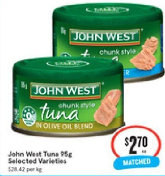 John West Tuna 95g offer at IGA