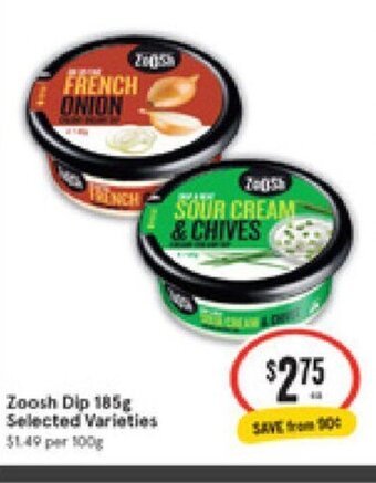 IGA Zoosh Dip 185g offer