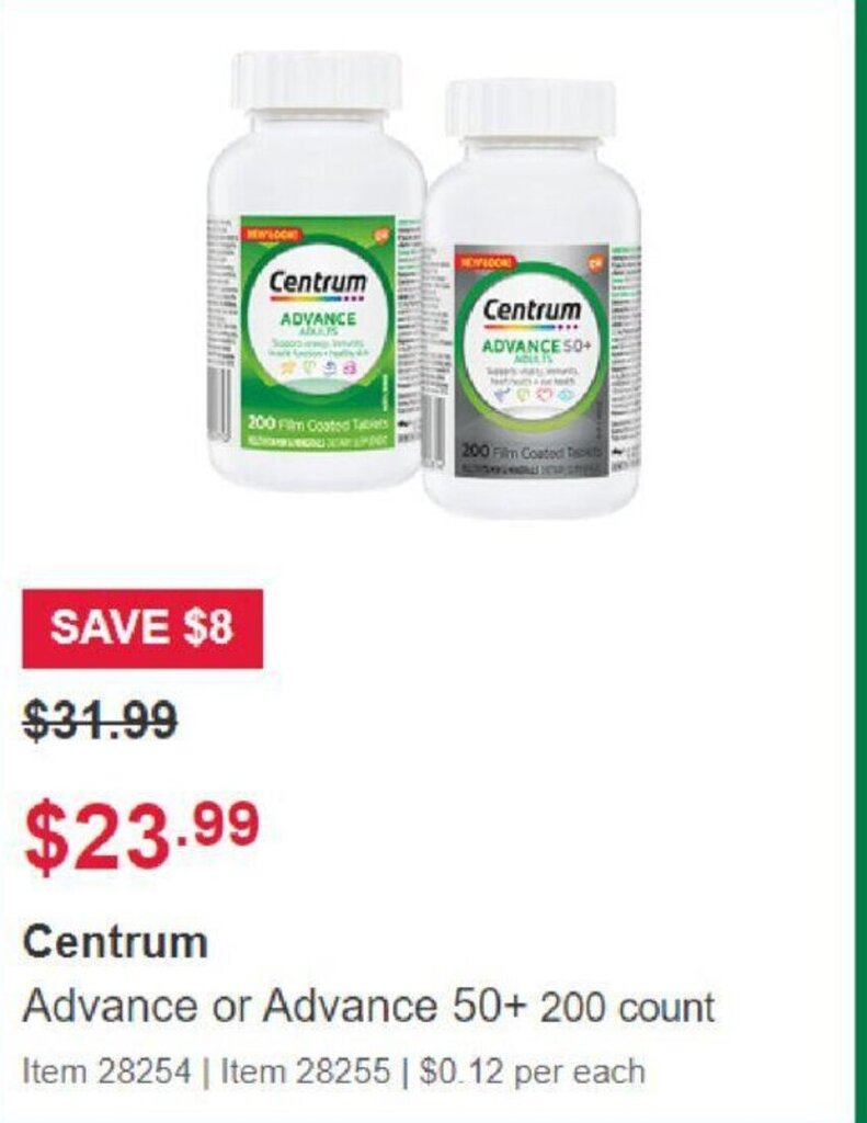 Centrum offer at Costco
