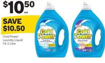 Woolworths Cold Power Laundry Liquid 1.8 2 Litre offer