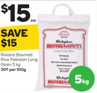 Riviana Basmati Rice Pakistan Long Grain 5 kg