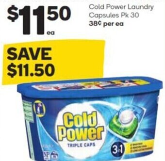 Woolworths Cold Power Laundry Capsules Pk 30 offer