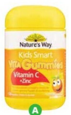 Woolworths Nature's Way Kids Smart Vita Gummies Vitamin C+ Zinc Pk 120 offer