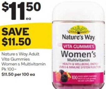 Woolworths Nature's Way Adult Vita Gummies Women's Multivitamin Pk 100 offer