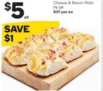 Woolworths Cheese & Bacon Rolls Pk 6 offer