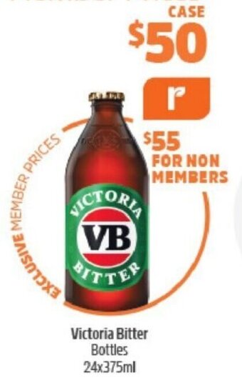 Victoria Bitter Bottles 24x375ml
