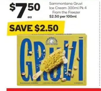Woolworths Sammontana Gruvi Ice Cream 300ml pk 4 offer