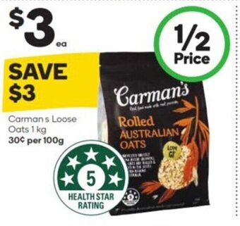 Woolworths Carman's Loose Oats 1 kg offer