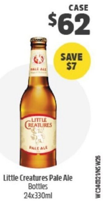 Little Creatures Pale Ale Bottles 24x330ml