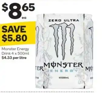 Woolworths Monster Energy Drink 4x500 ml. offer