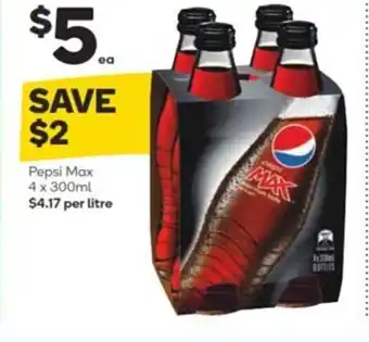 Woolworths Pepsi Max 4 x 300ml offer