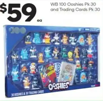 Woolworths WB 100 Ooshies Pk 30 and Trading Cards Pk 30 offer
