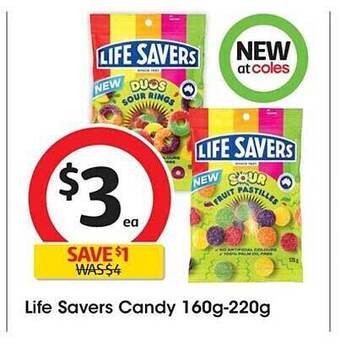 Coles Life savers candy offer