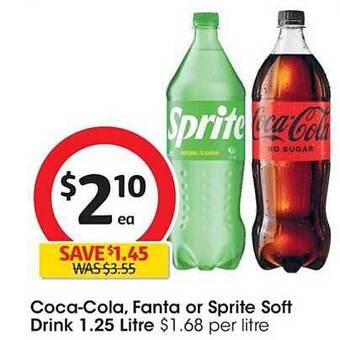 Coles Coca-cola, fanta or sprite soft drink offer