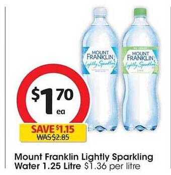 Coles Mount franklin lightly sparkling water offer