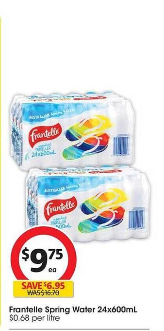 Coles Frantelle spring water offer