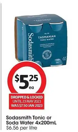Coles Sodasmith tonic or soda water offer