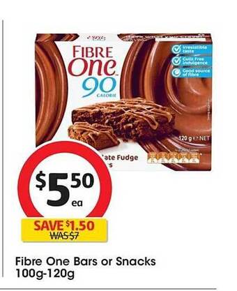 Coles Fibre one bars or snacks offer