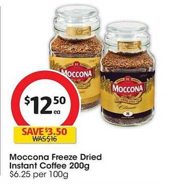 Coles Moccona freeze dried instant coffee offer