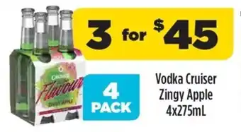 Liquorland Vodka Cruiser Zingy Apple 4x275ml offer
