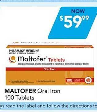 Maltofer oral iron 100 tablets offer at Foodworks