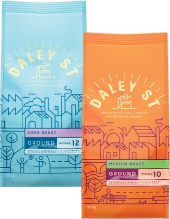 Coles Daley street coffee beans or grounds 200g offer
