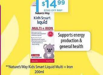 Chemist Warehouse Nature's way kids smart liquid multi + iron offer