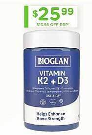 Chemist Warehouse Bioglan vitamin k2 + d3 offer