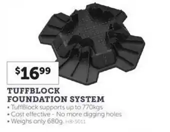 Stratco Tuffblock foundation system offer