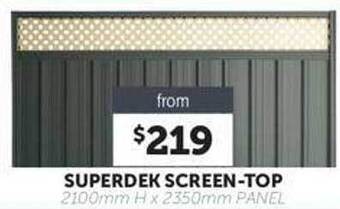 Stratco Superdek screen-top offer