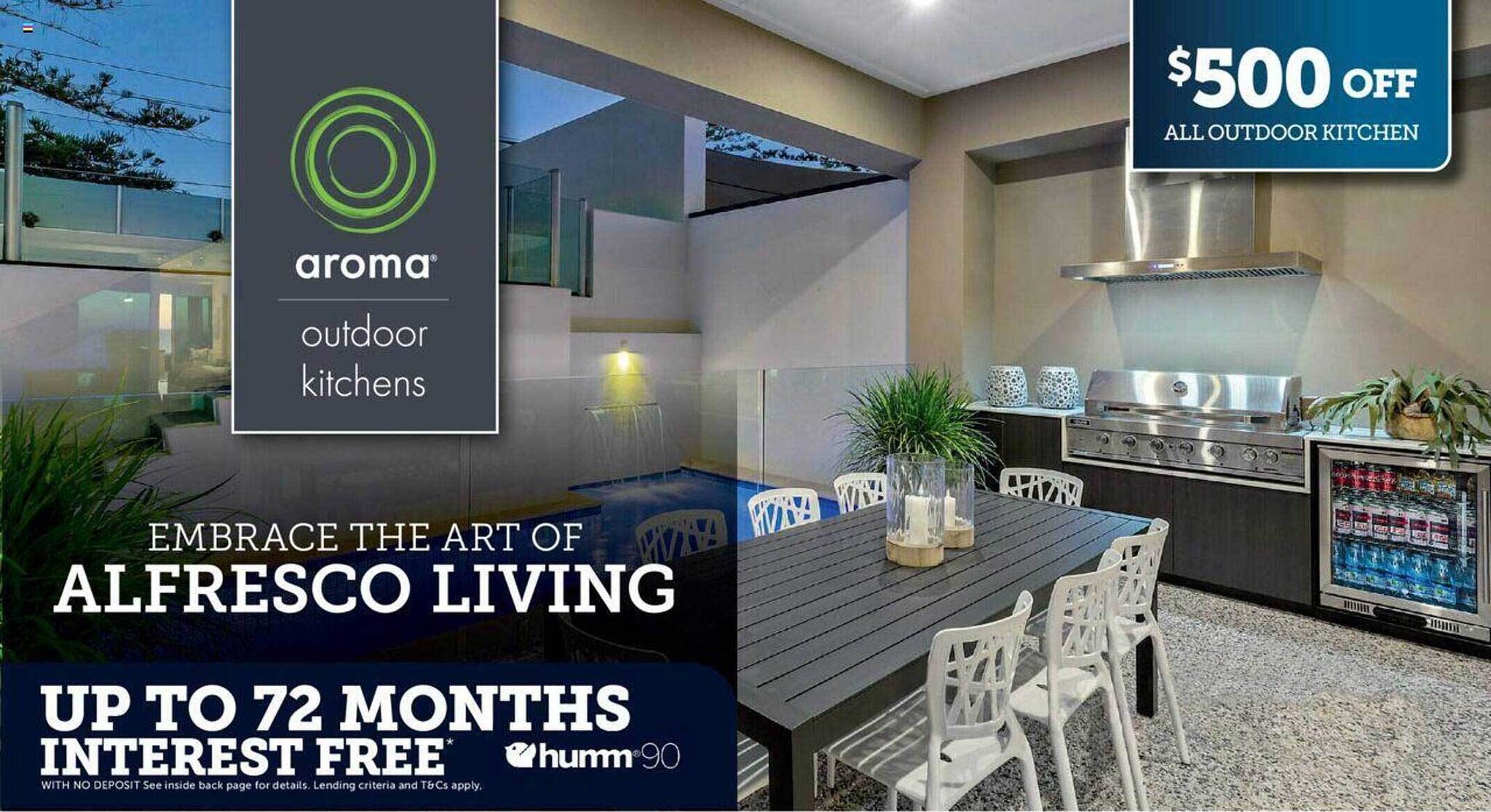 Aroma outdoor kitchens offer at Stratco