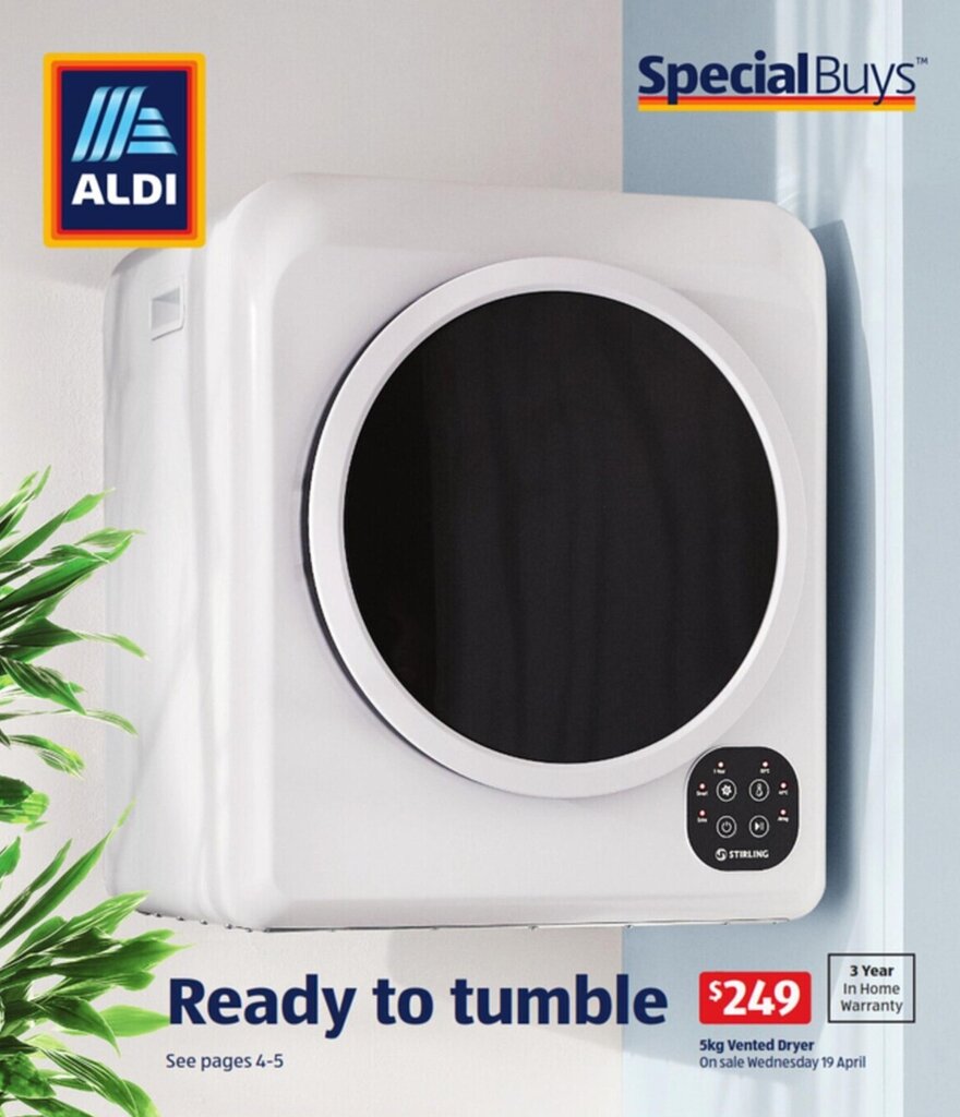 5Kg Vented Dryer offer at ALDI