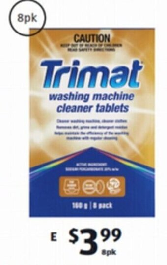 ALDI Trimat Washing Machine Cleaner Tablets 8pk offer