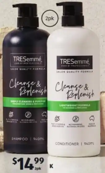 ALDI Tresemmé Shampoo and Conditioner 2x940ml offer