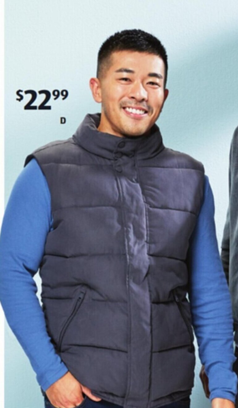 Men's Puffer Vest offer at ALDI