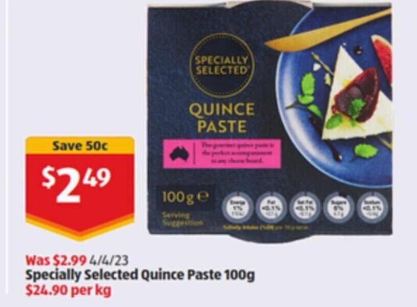 Specially Selected Quince Paste 100g offer at ALDI