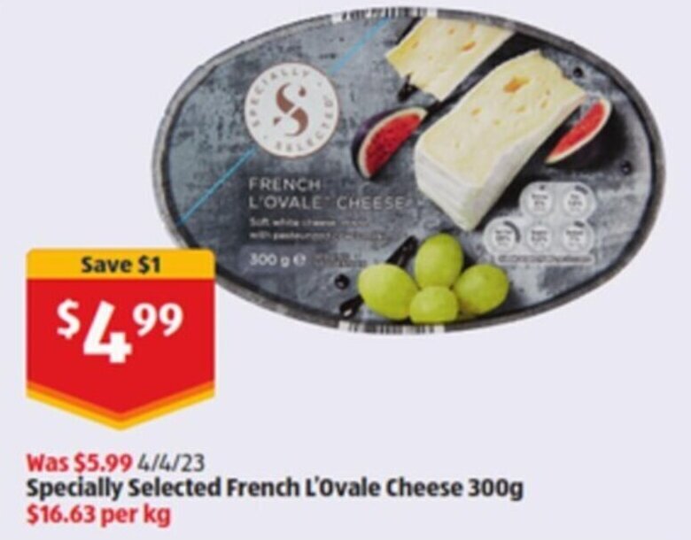Specially Selected French L'Ovale Cheese 300g offer at ALDI