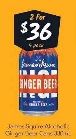 Cellarbrations James squire alcoholic ginger beer cans offer