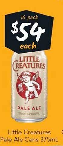 Cellarbrations Little creatures pale ale cans offer