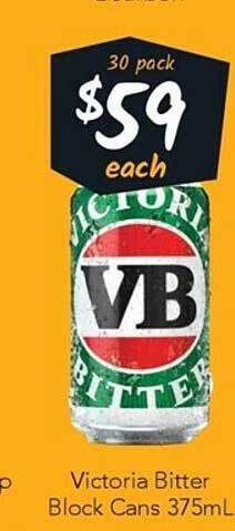 Cellarbrations Victoria bitter block cans offer