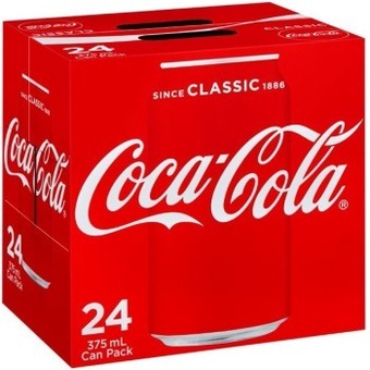 Coca-cola drink cans 375ml 24 pack^