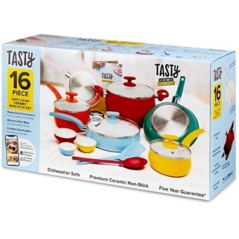 BIG W Tasty 16-piece non-stick ceramic cookware set offer