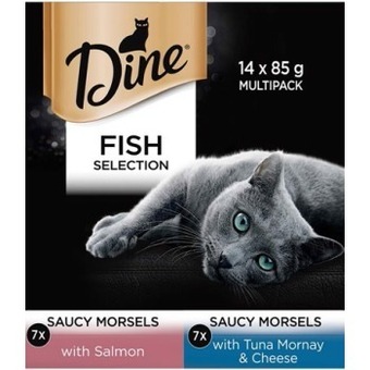 BIG W Dine fish selection wet cat food 14 x 85g offer