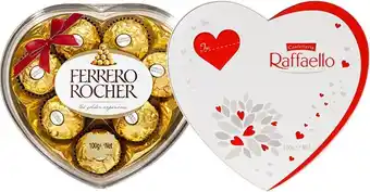 BIG W Ferrero rocher 8-pack chocolate heart gift box 100g or raffaello 10-pack coconut and almond heart gift box 100g offer