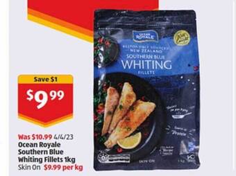 ALDI Ocean royale southern blue whiting fillets offer